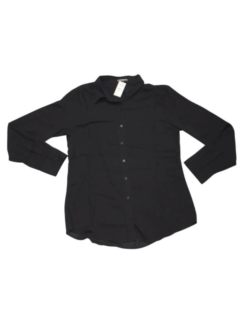 Express Women's Long Sleeve Button-up Black Shirt NWT Size M